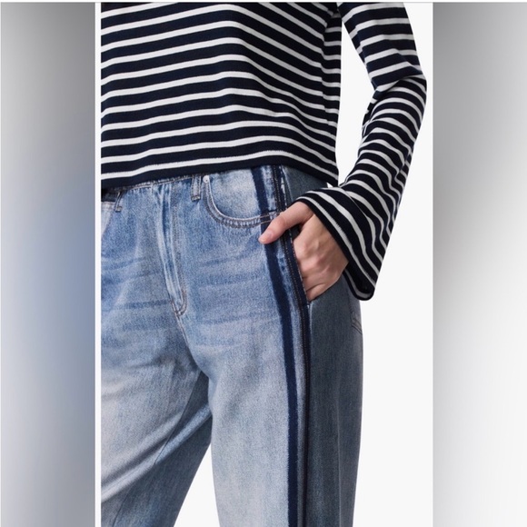 rag & bone Miramar Track Stripe Cotton Terry Sweatpant Jeans - Picture 4 of 10